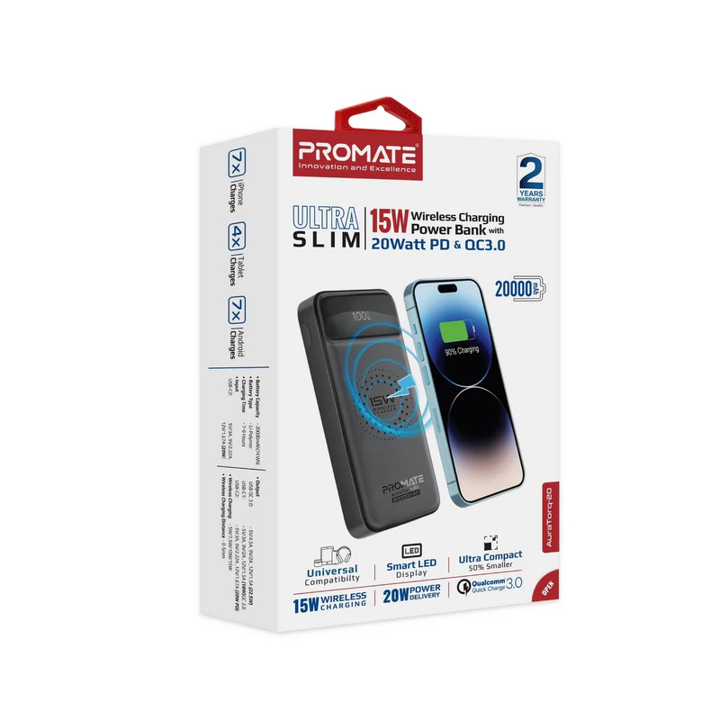 Promate AuraTorq-20 15W Power Bank - Image 3