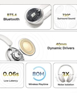 Alternative view of UGREEN Studio Max2 80Hrs Wireless Headphone Black – HP205