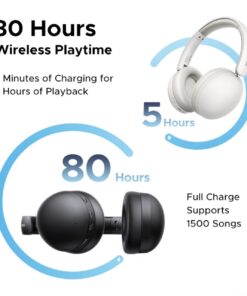 UGREEN Studio Max2 80Hrs Wireless Headphone Black – HP205 - Image 6