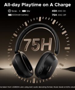 UGREEN HiTune Max5c Wireless Over Ear Headphones, Hybrid ANC, 75H Playtimes - Image 4