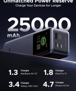 UGREEN Nexode 25000mAh 200W PD 3.1 TFT 3-Port Power Bank - Image 8