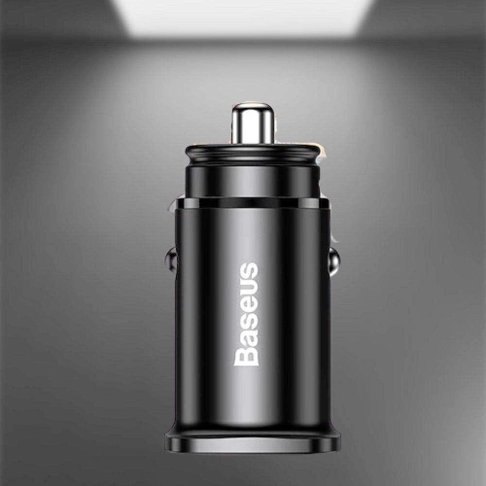 Baseus Square Metal Quick Charge Car Charger, 30W - Image 2