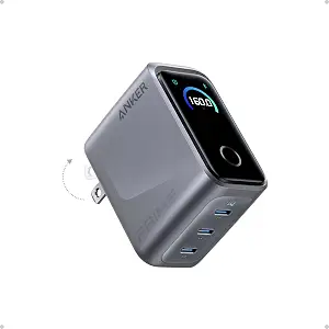 Anker Prime 160W Wall Charger with Smart Display | Fast GaN