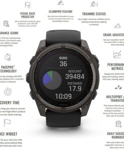 Garmin fenix 8 51mm Slate Gray with Black Silicone Band - Image 5
