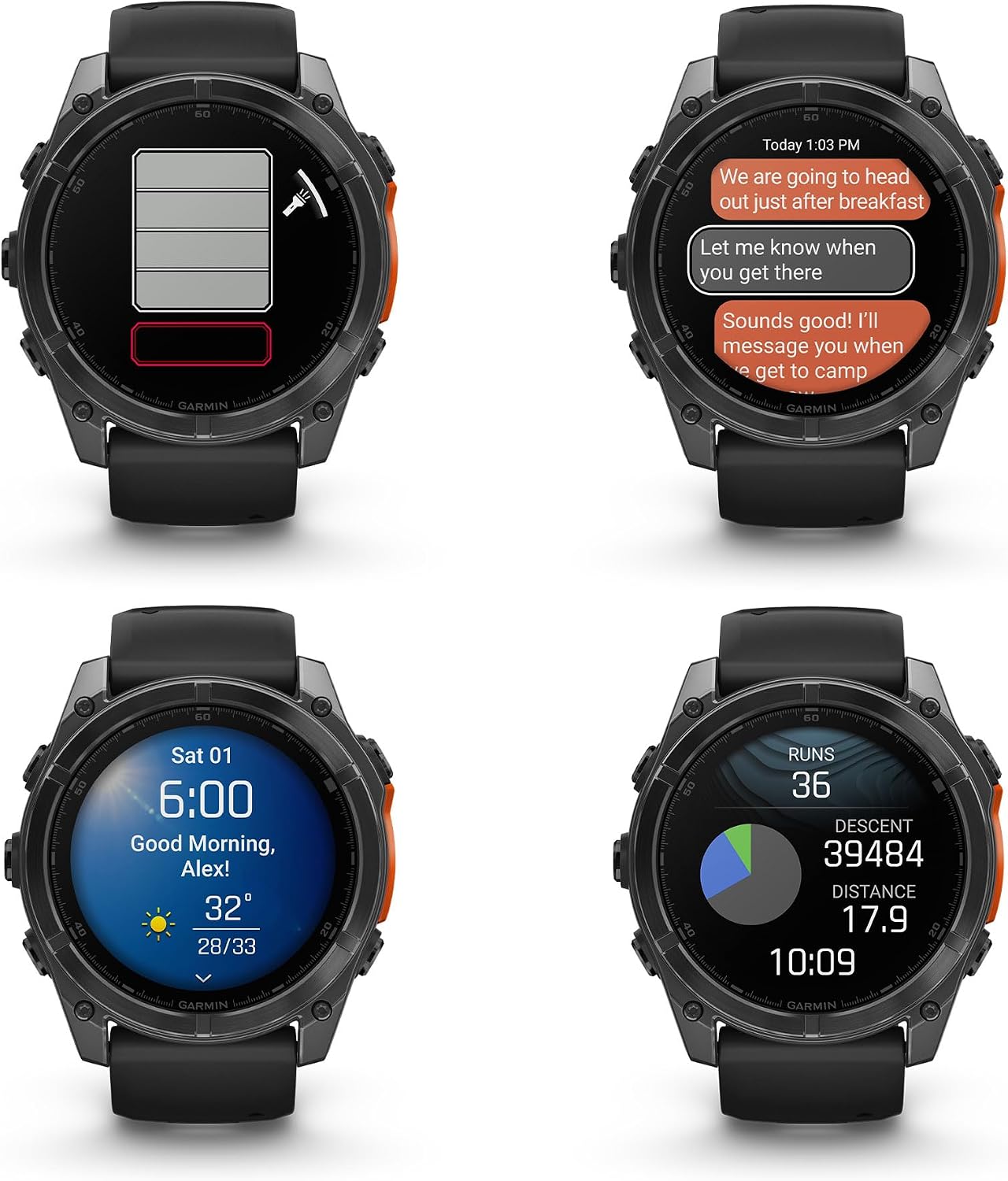 Garmin fenix 8 51mm Slate Gray with Black Silicone Band - Image 6