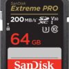 SanDisk 64GB 200MBPS Extreme PRO UHS-I SDXC Memory Card