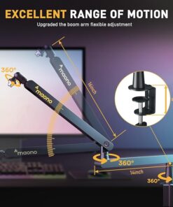 Maono BA92 Low Profile Microphone Boom Arm Stand - Image 2
