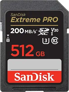 SanDisk 512GB 200MBPS Extreme PRO UHS-I SDXC Memory Card