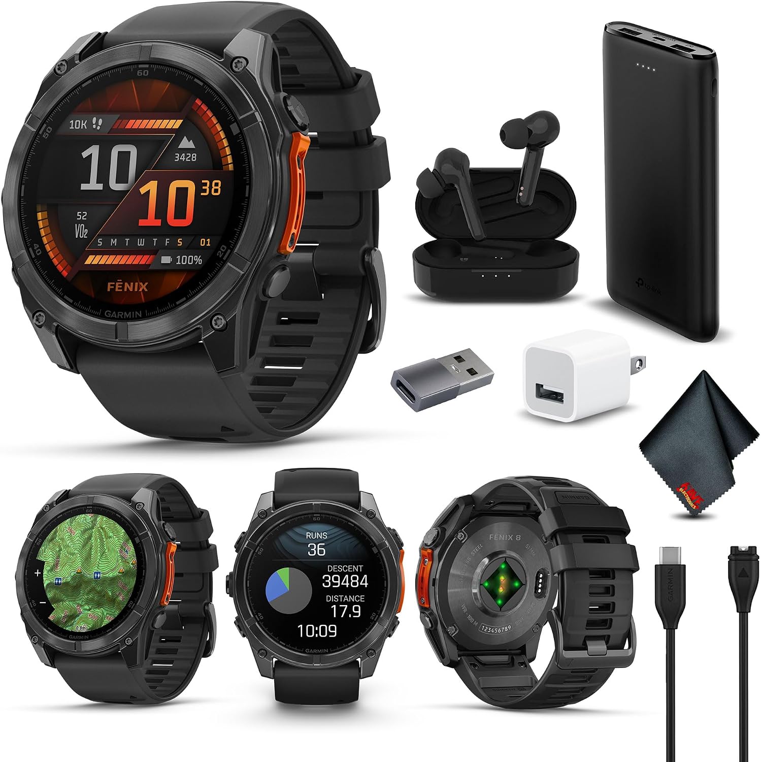 Garmin fenix 8 51mm Slate Gray with Black Silicone Band - Image 4