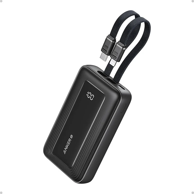 Anker Zolo Power Bank (10K, 30W, Built-In USB-C and Lightning Cable)