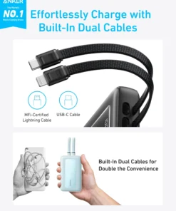 Anker Zolo Power Bank (20K, Built-In USB-C and Lightning Cable) - Image 2