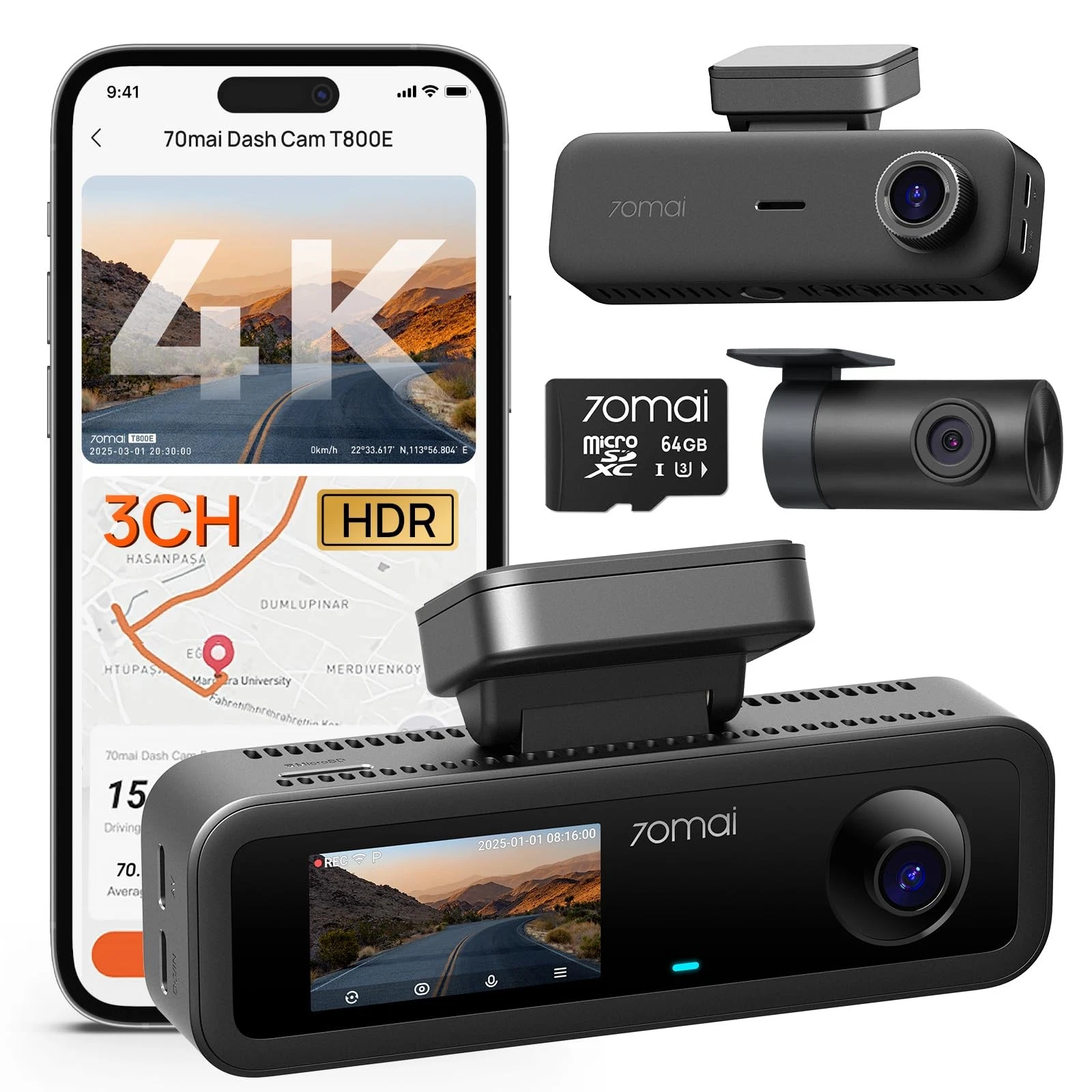 70mai Dash Cam A410 Neo Set Smart Car Camera